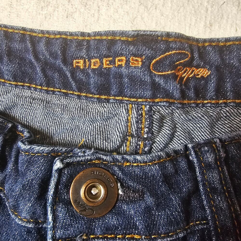 Riders Copper by Lee Size 8/10 Utility Cargo Capri Jeans Dark Wash Y2K Casual - Picture 4 of 10